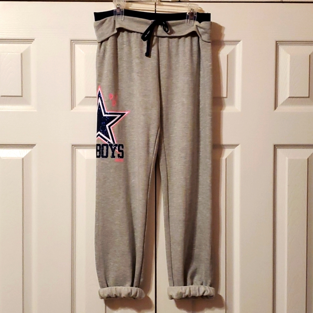 Justice Girl's Dallas Cowboys Super Cute Heather Gray Sweatpants